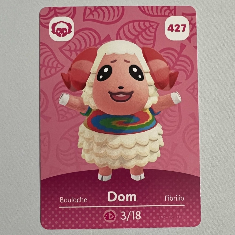 Animal Crossing Amiibo Card - Dom - 427